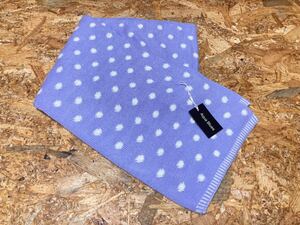 * almost new goods * Aqua Blues polka dot 2 sheets join muffler lavender 22×140cm