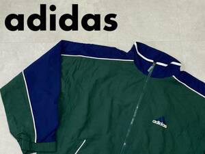 ☆送料無料☆ adidas アディダス USA直輸入 古着 ラグラン ロゴ トラックジャケット メンズ S グリーン ライトアウター 中古 即決