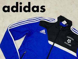 ☆送料無料☆ adidas アディダス USA直輸入 古着 サッカー トラックジャケット ジャージ メンズ M ブルー トップス 中古 即決