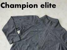 ☆送料無料☆ Champion elite チャンピオン USA直輸入 古着 ロゴ ジップアップ フリース ジャケット レディース L グレー トップス 中古_画像1