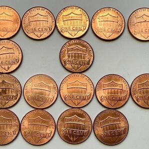 【希少品セール】アメリカ 1セント硬貨2010年〜19年マークD 10年 12年 15年〜16年 18年マークなし 2017年マークP 年号等違い各1枚16枚 の画像2
