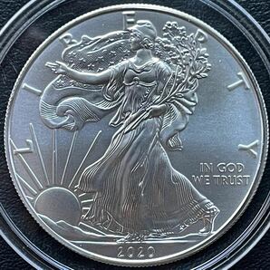 1枚2020年 純銀・アメリカイーグル コイン・銀貨・1オンスクリアケース付き 4の画像3