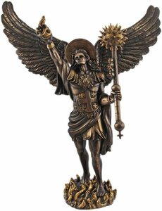 槍を持った、大天使ウリエル 宗教的レジン製 置物彫像 教会 祭壇 洗礼 精霊 贈り物(輸入品