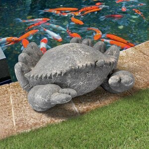 気難しい石ガニ ガーデン彫刻: ラージ彫像 庭園 芝生 パティオ エントランス プール サウナ(輸入品