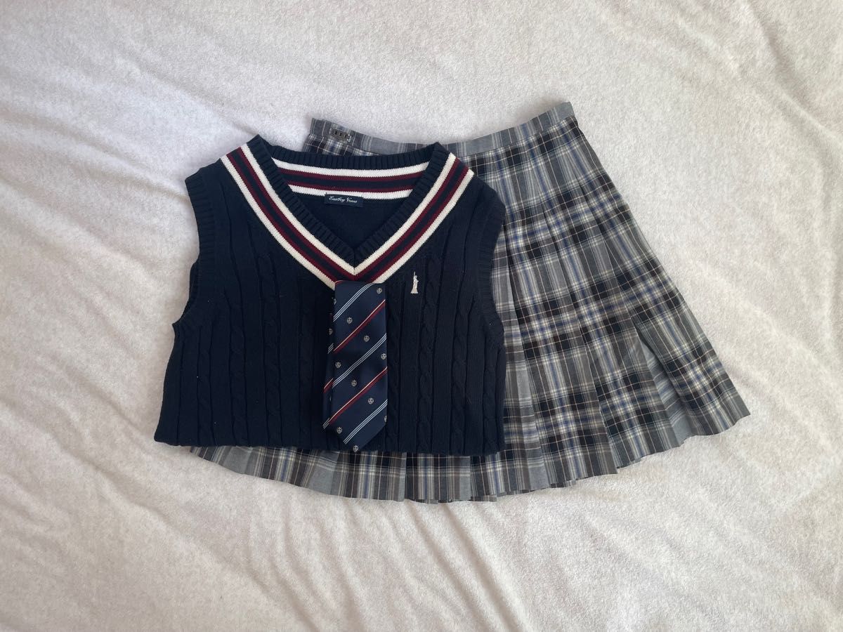 紺色スクールプリーツスカート 90cm丈 超ロング丈(本格的) セーラー服