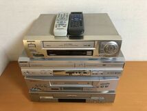 【ジャンク品】VHSビデオデッキ まとめて 4台セット NV-HV1/V-F2/DVR-S300/HV-FR30/VEQ2384/RM-D11_画像1