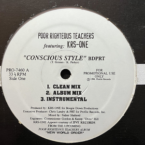 Poor Righteous Teachers featuring KRS-One / Conscious Style [Profile Records PRO-7460] PROMO