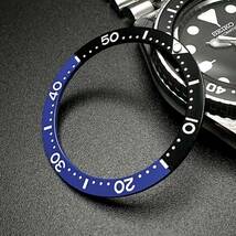 7S26-0030 SKX013 SKX015 等用 33.7mm セラミック ベゼル インナー 社外 部品 セイコー MOD カスタム パーツ バットマン フラット 緑夜光_画像1