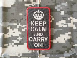 「Keep Calm and Carry On」 リフレクティブベルクロワッペン 新品・未使用【サバゲー エアガン ミリタリー 軍装 英軍 イギリス WW2】