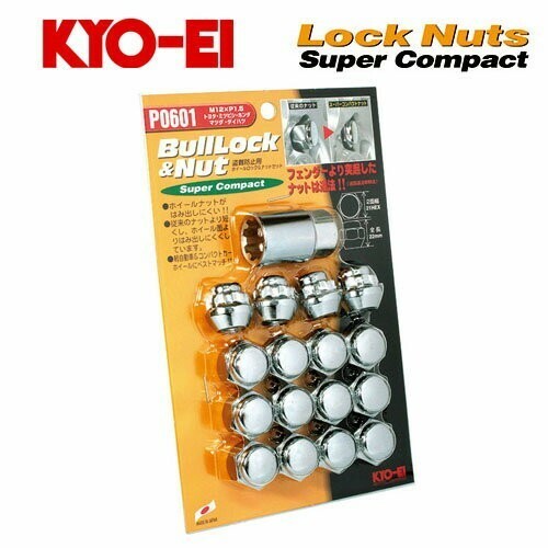 協永産業 KYO-EI ラグナット スーパーコンパクトナット＆ロックナットセット M12&#215;P1.5 クロームメッキ 全長22mm 二面幅21HEX テーパー60