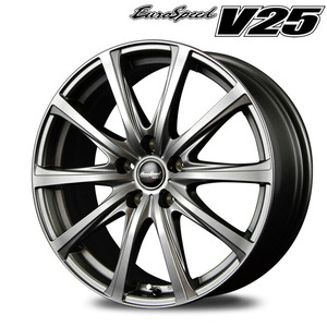 MID ユーロスピード V25 (メタリックグレー) アルミホイール1本 15×6.0J 5H PCD100 +44 トヨタ平座ナット専用