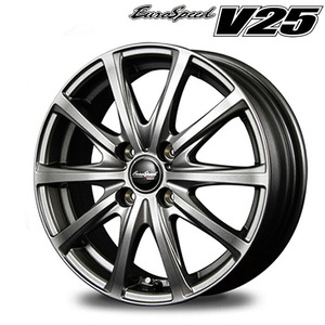 MID ユーロスピード V25 (メタリックグレー) アルミホイール 4本セット 14×5.5J 4H PCD100 +45