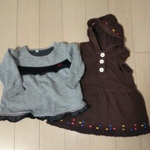 女の子 子供服 ワンピース トレーナー80 セット