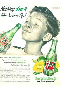 ●095F　1955年のレトロ広告　セブンアップ　7UP