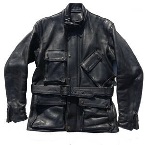  records out of production VANSON Vanson Single Rider's Enduro coat Panther jacket TT Vintage motorcycle 36 original leather black 