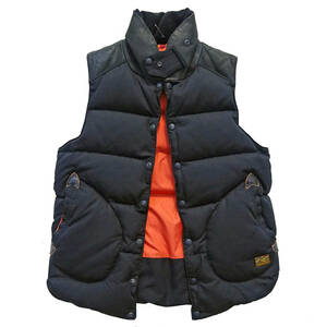 LOST CONTROL ロストコントロール DOWN VEST レザー切替 ダウンベスト ブラック 1　ケルト＆コブラ