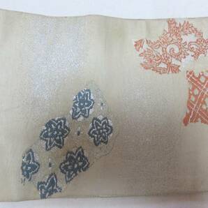 ★昭和の品★【  アンティーク 正絹  刺繍入り 名古屋帯    1点  】リメイク素材/はぎれ ★最安送料210円で発送可！の画像10