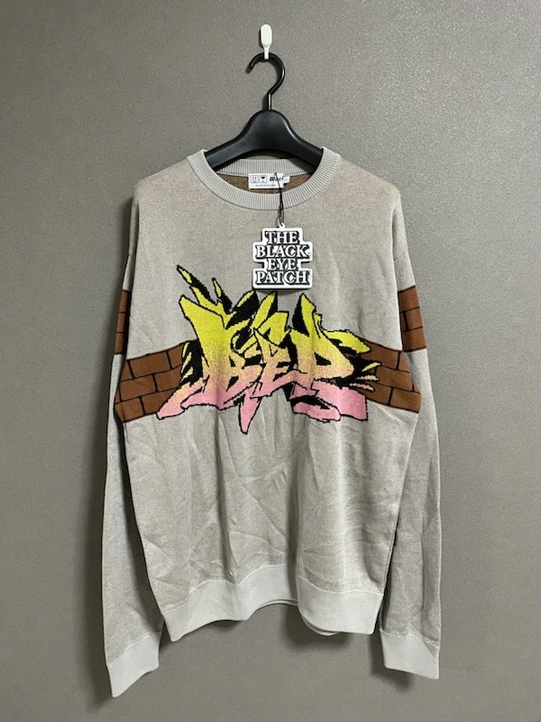 スウェット⒃ ブラックアイパッチ BLACK EYE PATCH ラメ加工 クルー