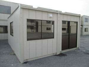 [ from Ibaraki ] super house container storage room unit house 8 tsubo used temporary prefab warehouse office work place 16 tatami .. place office work place. road place real . raw smoking place 