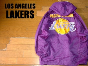 お宝90sビンテージLOS ANGELES LAKERS中綿コーチジャケット美品XLロサンゼルスレイカーズNBAシャキールオニールコービーブライアント八村塁