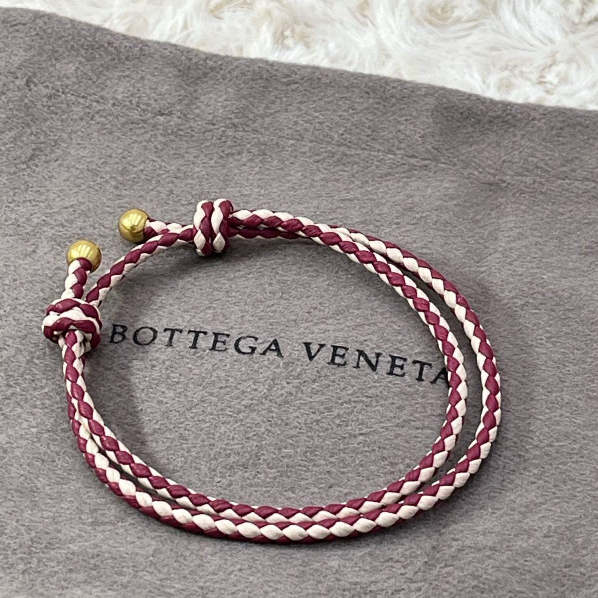 ボッテガヴェネタ bottegaveneta 未使用 ウーブンブレスレット 白 超美