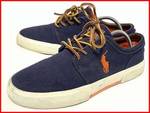 即決 POLO RALPH LAUREN ポロラルフローレン 42≒27cm スニーカー 紺 メンズ D3