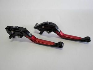 YAMAHA YZF R125 2014-2021 MT125 2014-2021 可倒式 ダブルビレットレバー 黒×赤【ae-r125-8】