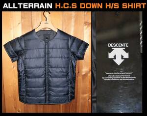 送料無料 即決【未使用】 DESCENTE ALLTERRAIN ★ H.C.S DOWN H/S SHIRT (Sサイズ) ★ デサント オルテライン ダウンシャツ DAMSGC22 紺