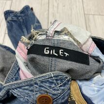 GILET ジレ　リメイクデニムコート　フィッシュテイル　フードジャケット_画像9