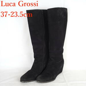 EB2299*Luca Grossi*ルカ グロッシ*レディースブーツ*37-23.5cm*黒