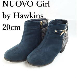 EB2322*NUOVO Girl by Hawkins*ヌオーヴォ by ホーキンス*レディースショートブーツ*20cm*ネイビー