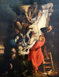 Art hand Auction Pintura al óleo de la obra maestra de Rubens_Descenso de la Cruz MA1157, Cuadro, Pintura al óleo, Pinturas religiosas