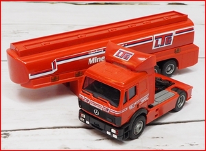 AMW #568301【Mercedes-Benz Lunebury Mineraloele赤レッド】タンクローリー トレーラー1/87ミニカー【ジャンク】送料込