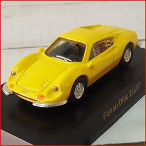 フェラーリ ミニカー コレクション1【Ferrari Dino 246GT黄色イエロー】1/64サークルKサンクス■京商CVS第1弾【台座&本体のみ】送料込