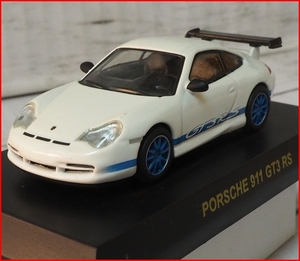 ポルシェ ミニカーコレクション2【PORSCHE 911 GT3 RS白/青】1/64サークルKサンクス■京商CVS第13弾【台座&本体のみ】送料込