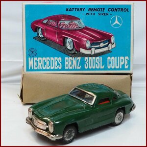 やのまん【メルセデス ベンツ300SL コントローラー欠 グリーン リペイント?】ブリキ tin toy car 自動車YANOMANヤノマン【箱付】0278