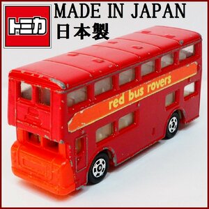 日本製トミカ F15【LONDON BUS 2階建てロンドン バス red bus rovers赤レッド】1/130ミニカー■tomicaトミー【中古】送料込