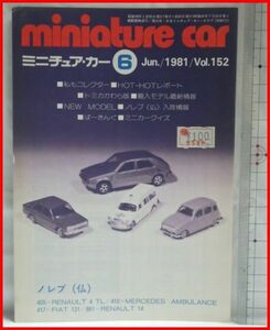 NMCC月刊ミニチュア・カー 1981年6月号 No.152 ミニカー専門誌