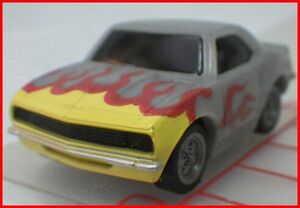 ディフォルメ プルバックカー【1968シボレーカマロChevrolet Camaro灰色ファイヤー柄 】チョロQタイプ飲料ドリンクおまけ【中古】送料込