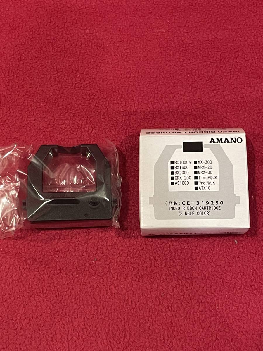 （まとめ）アマノ タイムレコーダー用インクリボンカセット 黒・赤 CE315250 1個