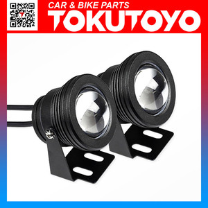 汎用10w LED フォグランプ バックランプ アルミ黒 RGBで多彩 2個