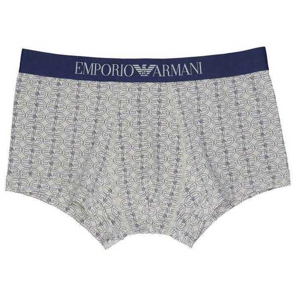 EMPORIO ARMANI エンポリオ アルマーニ LOGO MIX TRUNK ロゴ ミックス 前閉じ ボクサーパンツ メンズ 54050689 アイアンブルー M