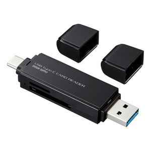 USB Type-CコンパクトSDカードリーダー USB Type-CとUSB Aの両方で使える ブラック サンワサプライ ADR-3TCMS6BK 新品 送料無料