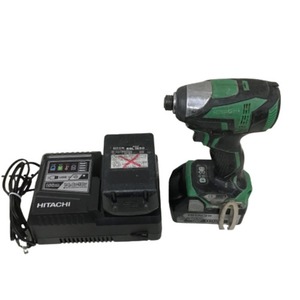 ** HITACHI Hitachi cordless impact driver charger * rechargeable battery 2 piece attaching WH18DDL scratch . dirt equipped 