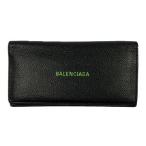 ▽▽ BALENCIAGA バレンシアガ レザー　長財布 594692 ブラック 傷や汚れあり_画像1