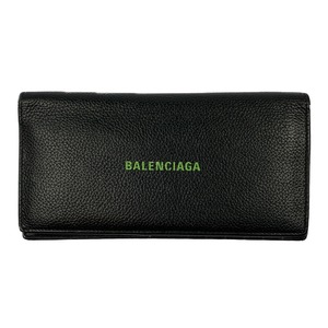 ▽▽ BALENCIAGA バレンシアガ レザー　長財布 594692 ブラック 傷や汚れあり