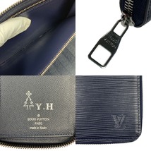 ▽▽ LOUIS VUITTON ルイヴィトン エピ ジッピーウォレット ヴェルティカル　長財布 M60964 ネイビー/ブルーニュイ やや傷や汚れあり_画像4