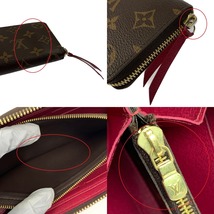 ▽▽ LOUIS VUITTON ルイヴィトン ポルトフォイユ・クレマンス　モノグラム　長財布 M60742 フューシャ やや傷や汚れあり_画像5