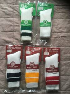  sport socks retro 5 pairs set 24-26 men's socks Showa Retro made in Japan socks ④ storage goods dead stock 