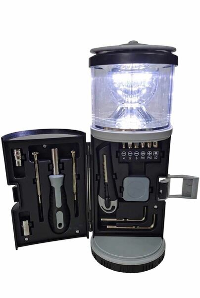 LED ランタン キャンプライト&ツールセット 携帯式 工具セット付き 15点組